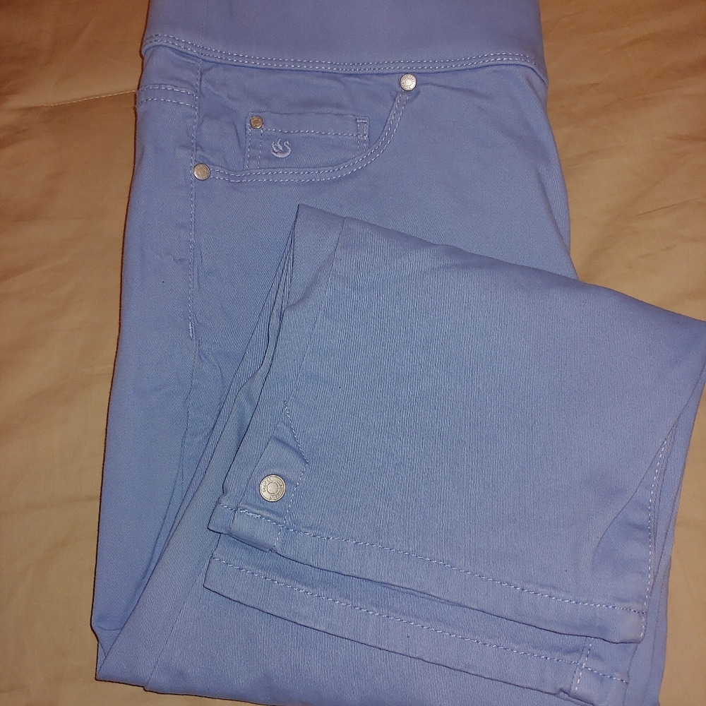 Gloria Vanderbilt Avery all around slimming effects size 12 pull on Capri. Blue